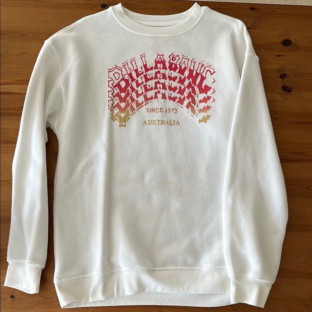Billabong Oversized White Sweatshirt - Large 🌊